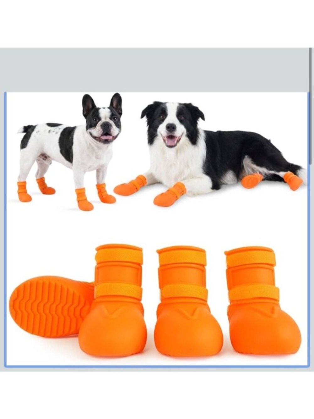 Dog Boots Waterproof Orange Dog Boots for Medium Dogs Size XXXL